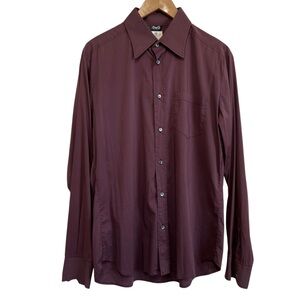Vintage Dolce & Gabbana Men’s Button Down Dress Shirt Burgundy Size 50 US Large